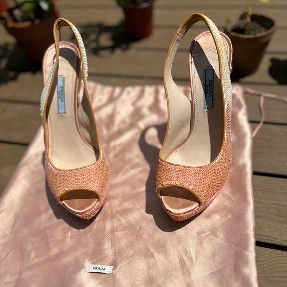 Prada Shoes - Prada Ombré Sequin Slingbacks